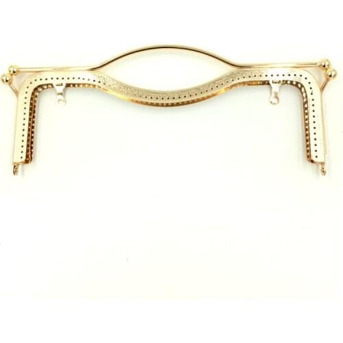 20cm 27cm Gold Tone Shape M Purse Frame Kiss Clasp Clutch Buckle Wrist DIY Handbag Hardware Accessories Changement Handle