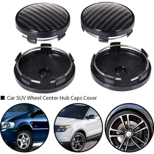 4Pcs 60/68mm Carbon Fiber Car Hub ABS Cover No Logo Modified Hub Center Caps Black Car SUV Wheel Center Hub Protector