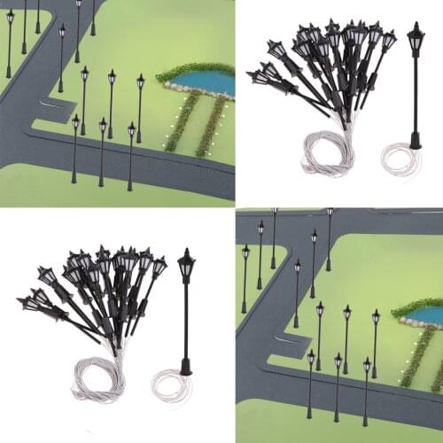 40pcs LED Street Lights Street Lamp Accessories Model Train Miniature HO OO Scale LEDs for Miniatures Landscape Decor