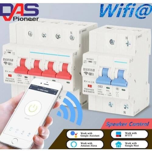 4P WiFi Smart Circuit Breaker Automatic Switch overload short circuit protection with Amazon Alexa Google home for Smart Home