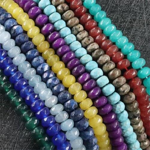 5x8mm Faceted Abacus Loose Beads Natural Chalcedony Green Jades DIY Gift Accessory Chalcedony Fashion Jewelry Making Parts 15
