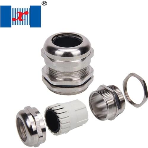 6 PCS/lot M12 3-6.5mm Metal Cable Gland Waterproof Nickle Plated Brass