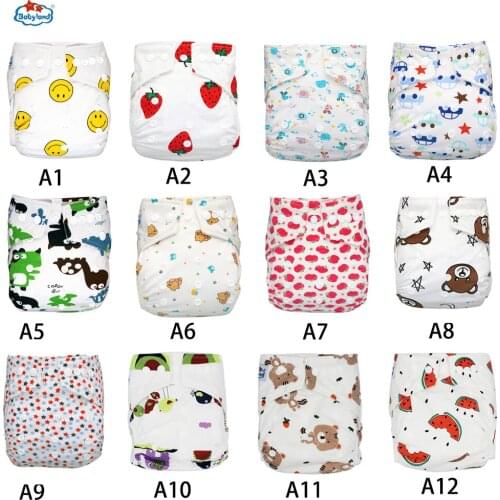 Babyland Newest Cotton Washable Diapers 12pcs/lot Polyester Baby Diaper For Day And Night Kids Nappy On Promotion