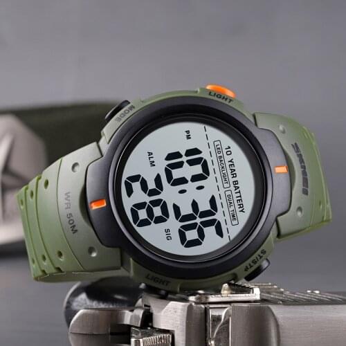New 2020 SKMEI LED Dual Time Sport Watch Men Clock Digital Mens Wristwatches Waterproof 12 24 Hours Alarm Clock Montre Homme