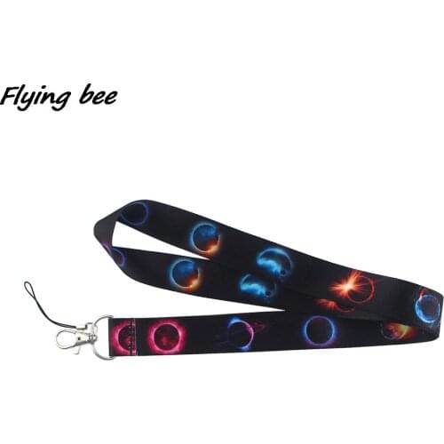 Flyingbee Little Planet Painting Art Key Chain Lanyard Neck Strap For Phone Keys ID Card Creative Lanyards X1212
