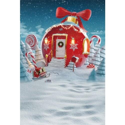 Yeele Photocall Christmas Backdrop Photography Winter Snow Lollipop Castle Baby Birthday Background Photo Studio Photographic