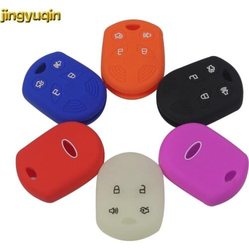 Jingyuqin 4 Buttons Silicone Remote Car Key Case Cover For Mercury Mariner Lilan Lincoln Navigator MKX MKZ Ford Edge Fusion Mu