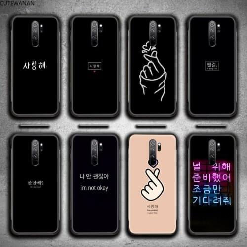 Korean aesthetic text letter Phone Case for Redmi 9A 9 8A 7 6 6A Note 10 9 8 8T Pro Max K20 K30 Pro