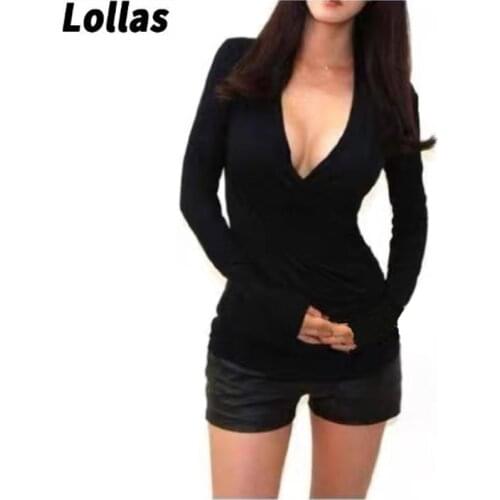 LOLLAS European and American close-fitting fashion V neck long sleeve comfortable jacket spring and autumn style