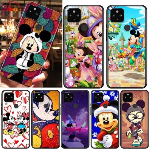 Mickey Minnie lovely Shockproof Cover for Google Pixel 5 5A 4 4A XL 5G Black Phone Case Shell Soft Fundas Coque Capa