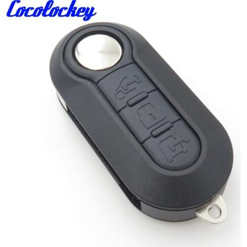 New Flip Remote Key Case Shell Cover for FIAT 500 Panda Punto Bravo 2017 Car Alarm Keyless Entry Fob NO LOGO Cocolockey