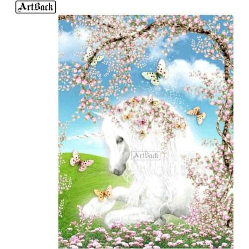 New Arrival 5d Diamond Painting Unicorn Flowers Full Square 3d Diamond Embroidery Crystal Mosaic Art Home Decoration