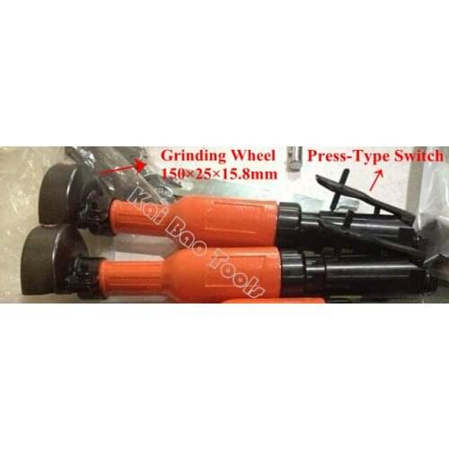 Air Straight Die Grinder Heavy Duty Pneumatic Power Brush Grinding Tools 150mm Brushing Disc Wheel Press Type Switch (B06-106B)