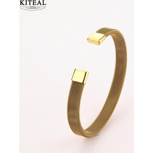 KITEAL gifts Gold Filled Perfume women bangles Retro Mesh Wedding Bracelet accessories for jewelry