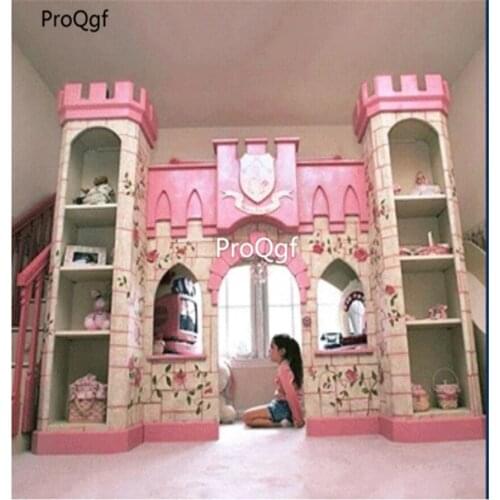 Prodgf 1Pcs A Set European American style princess castle bed with ladder