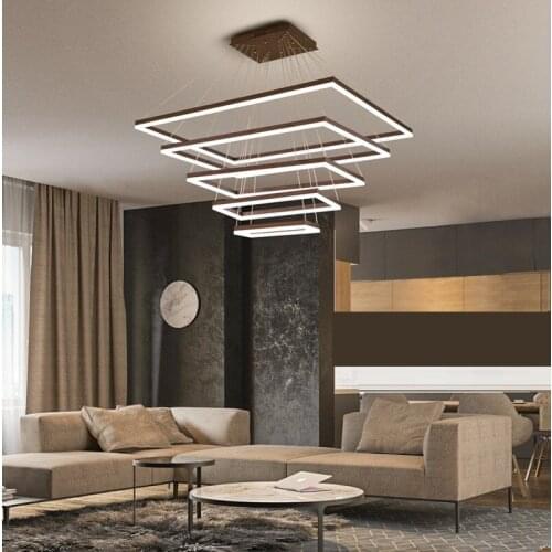 Rectangular aluminum lamp body acrylic lampshade LED chandelier Home & Commercial Lighting fixtures