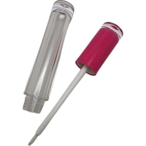 5ml Empty Round Clear Cosmetic Container Brush Tip Lip Gloss Tube Cosmetic packaging Bottle Lip Gloss Tube With Wand 50pieces