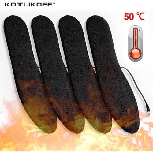 USB Heated Shoe Insoles Electrically Heating Foot Pad Washable Feet Warmer Sock Pad Mat Winter Outdoor Sports Heating Insoles