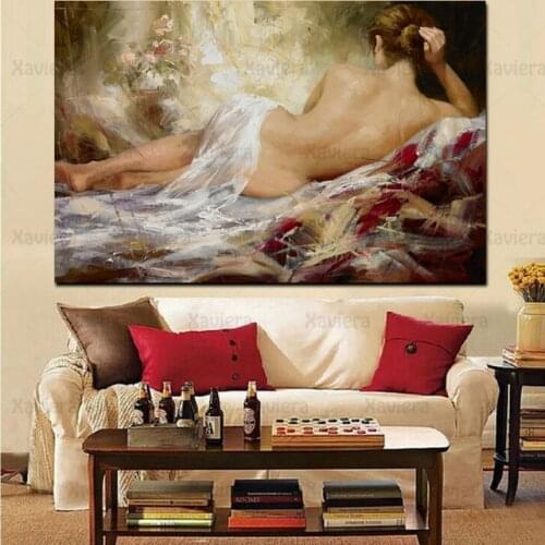 Vintage Painting Nude Woman Sleeping On Bed Back View Art Poster Nordic Canvas Painting Home Decor Living Room Murals and Prints