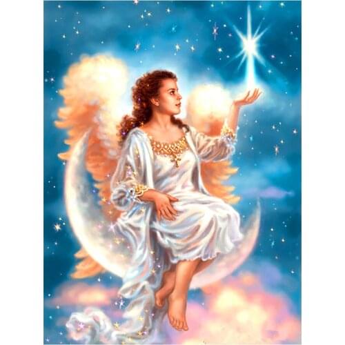 Starry Angel Diamond Painting Women Portrait Round Full Drill Nouveaute DIY Mosaic Embroidery 5D Cross Stitch Home Decor Gifts