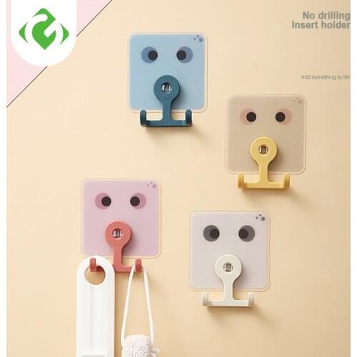 1PC Towel Hook Plastic Door Hanger Self Adhesive Wall Hanger Hat Racks Key Hanger Wall Organizer Home Decor Key Holder GUANYAO