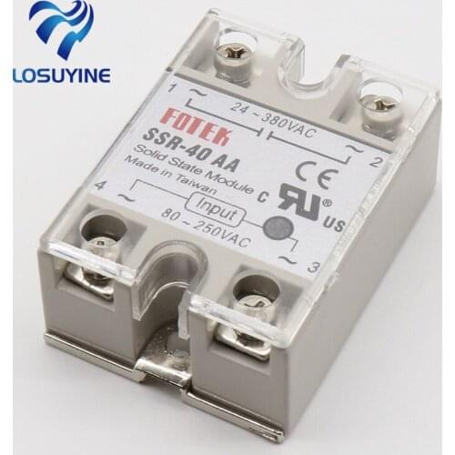1 pcs SSR-40 AA AC-AC Metal Base Solid State Relay Moudle SSR-40AA 40A Output AC 24-380V Good Quality Wholesale Hot Sale Promot