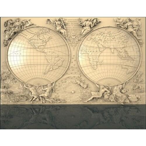 Earth 3D relief STL model for cnc router carving and engraving artcam aspire