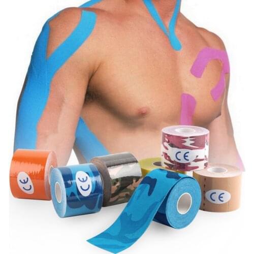 4 Roll 5cm X 5m Sports Kinesiology Tape Kinesiotape Roll Cotton Elastic Adhesive Muscle Bandage Strain Injury Support Football