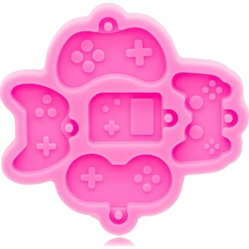 69HB DIY Shiny Glossy Game Handle Keychain Mold Charms Mould Resin Epoxy Jewelry