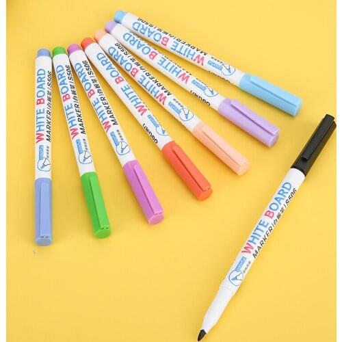 8 Colors Whiteboard Marker Pen Erasable Water-based Marker Pens Non-toxic Children Art Writing Office Meeting Supply