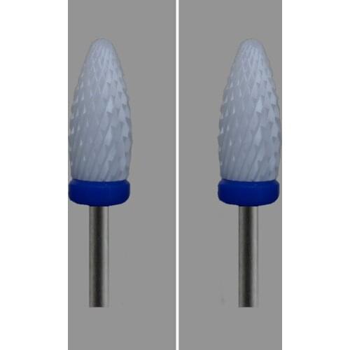 White -4PCS-Ceramic Nail Drill Bit - Flame Bit - (0042.060)