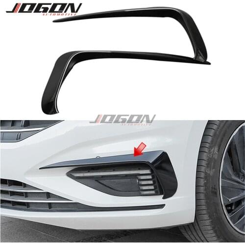 For VW JETTA MK7 2019+ NEW ABS Bright Black Front Bumper Front Fog Light Cover Wind Knife Trim Car Accessories