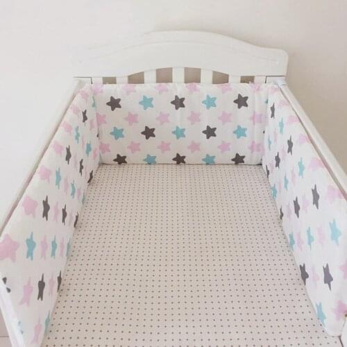Cartoon Cotton Newborn Baby Infant Crib Bumper Sets Wave Star Cotton Cot Baby Bumpers in Crib Protector for Girl Boy 120*2pcs
