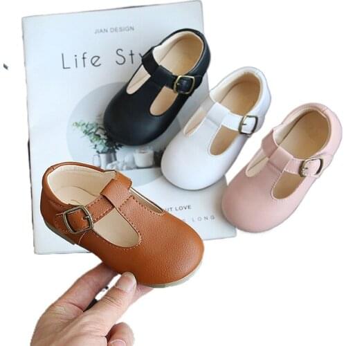 Spring Autumn Girls Leather Shoes Fashion Solid Color Baby Girl Shoes Casual Kids Sneakers Soft Bottom Toddler Shoes Size 15-30