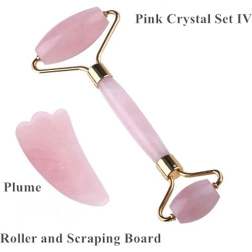 Quartz Jade Roller Slimming Face Lift Massager Double Heads Facial Massage Stone Eye Face Neck Thin Tools Body Slim Skin Beauty