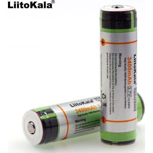 2019 LiitoKala original protected 18650 NCR18650B 3400mAh Li-ion rechargeable battery with 3.7V PCB for flashlight battery