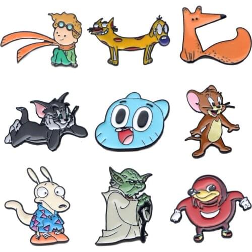 LT330 Cartoon Anime Icons Manga Cute Enamel Pins Custom Brooches Lapel Badge Backpack bag Jewelry For Friends Kids Gift