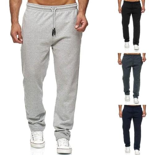 Mens Casual Sweatpants Spring Autumn Jogger Track Pants Elastic Solid Drawstring Trousers Mens Loose Fitted Gym Harem Pants male