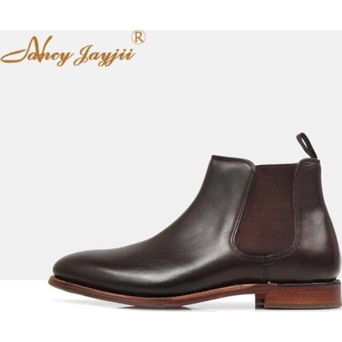 Women Shoes Adult Ladies Chelsea Boots Sewing Ankle Slip-On Round Toe Square heels Spring/Autumn Fashion Leisure Mature 2019