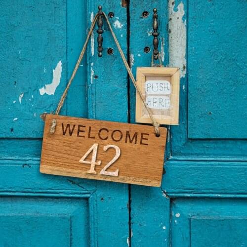 House Numbers, 5.5 Inch Unique Metal Cast Iron Home Address Number for Houses Outside or Front Door, White & Orange