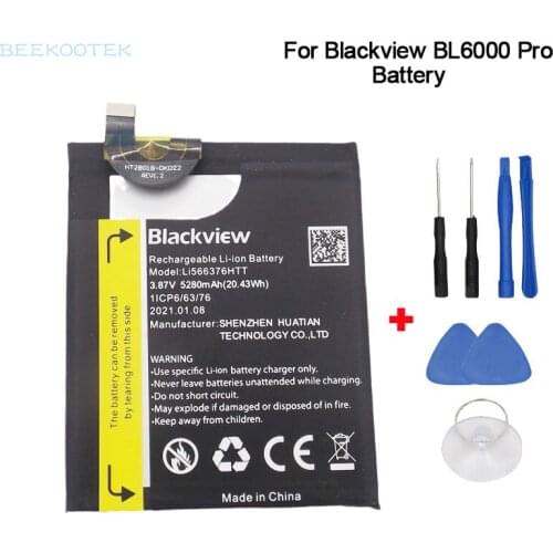 New Original Blackview BL6000Pro Battery Phone Battery 5280mAh For Blackview BL6000 pro 6.36 Inch Smartphone
