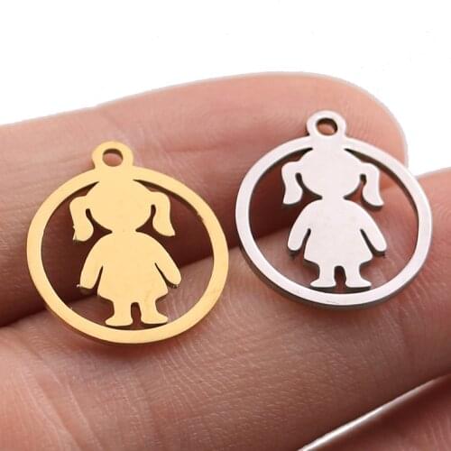 5pcs Family Chain Stainless Steel charms Pendant Necklace Parents and Children Necklaces Gold/steel Jewelry Gift Mom/Dad Twice