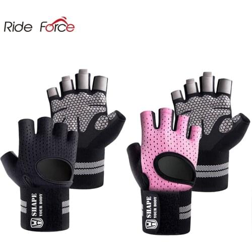 Half Finger Gym Fitness Gloves with Wrist Wrap Support for Men Women Crossfit Workout Power Weight Lifting Equipment