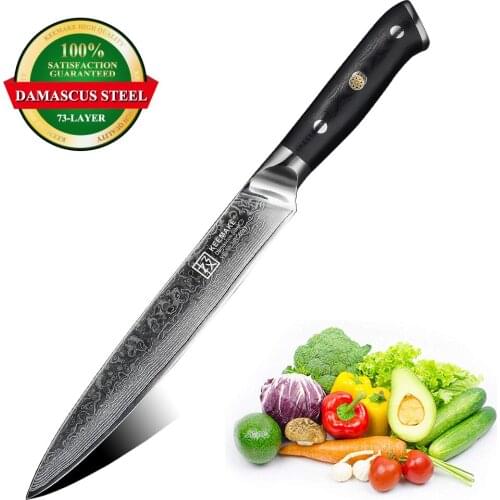 KEEMAKE Professional Chef Slicing Knife Kitchen Knives Japanese Damascus VG10 Steel Sharp 60HRC 8" Chef Cutter Tools G10 Handle