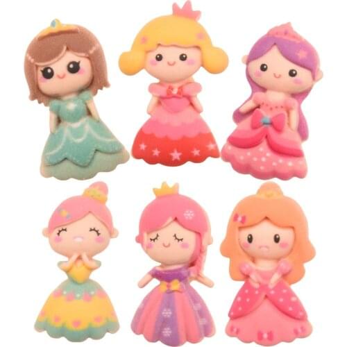 30PCS Resin 0.6*1.2inch Princess Flatbacks Hair Accessories for Girls Hair Bows Center DIY Headwrap for Hairclip Supplies