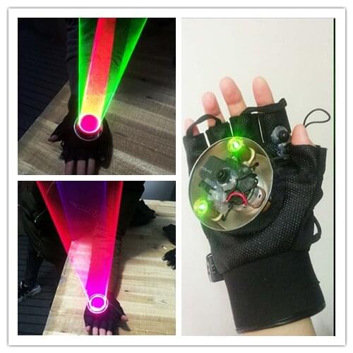 Christmas Gift Red Laser Whirlwind Handheld Laser Cannon For Club Rotating LED Glove luminous Costumes Birthday party decoration