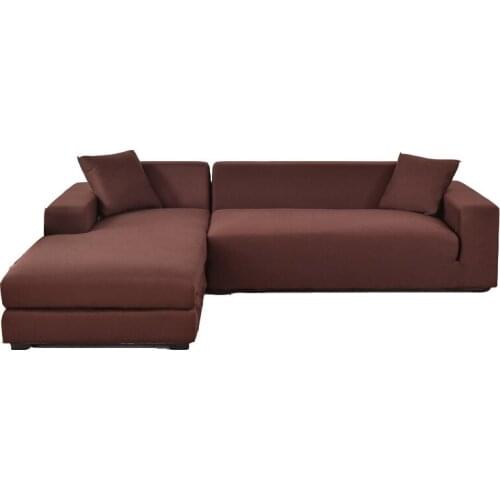 Milk Silk Sofa Covers L Shape All-inclusive Sectional Couch Covers Solid Color Corner Lounge Couch Protector For Living Room