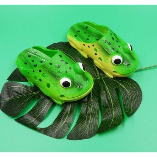 New Arrival 2019 Summer Kids Boys Girls Slippers Cute Frog Slides Hole Beach Slippers Indoor Home Shoes Children Outdoor Sandals
