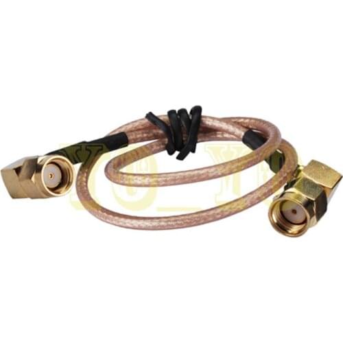 ALLISHOP RF SMA Cable Right Angle RP SMA Male to Right Angle RP SMA Male Plug Jumper Pigtail RG316 Cable 10CM