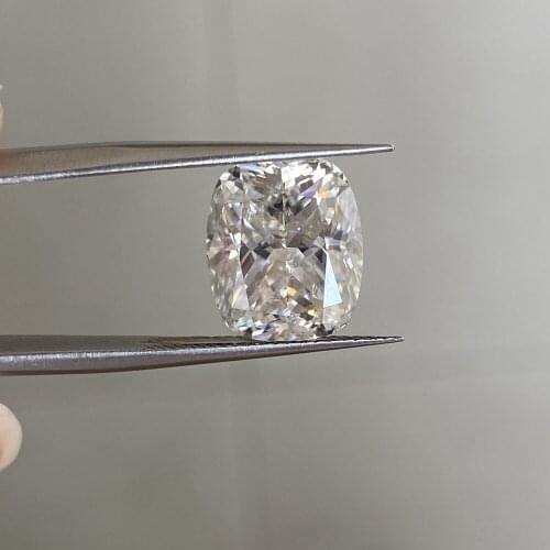 Moisangna 7x9mm D VVS1 Elongated Cushion Cut Iced Crushed Loose Moissanite Diamond Ring